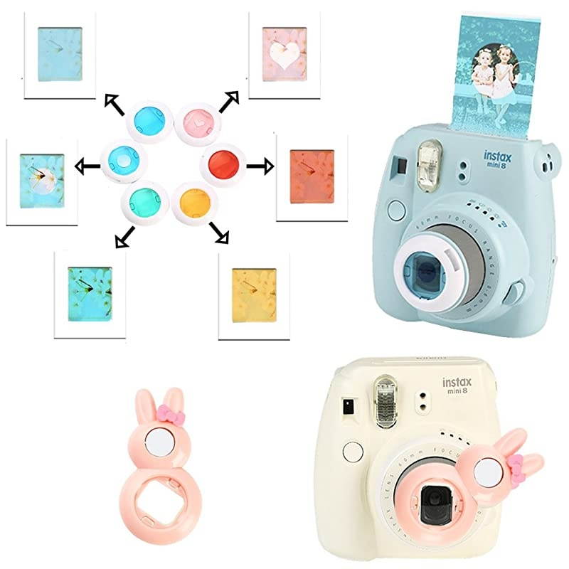 Case & Accessories Compatible with Fujifilm Instax Mini 9/8 / 8+ Instant Film Camera, Bundle Pack Include Album, Filters, Strap & Other Accessories. [Kitty,9 Items Kit] by