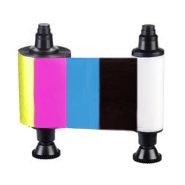 evolis media 6 panel color ribbon ymckok 200 cards/roll