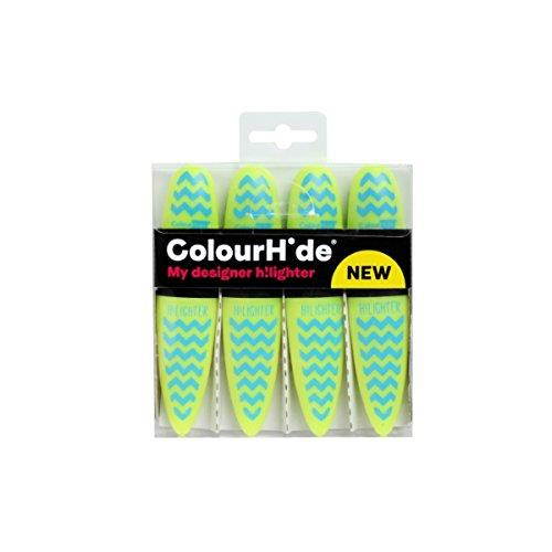 ColourHide Highlighters, Bright Hilighters, My Designer, Yellow, 4 Pack (1980205)