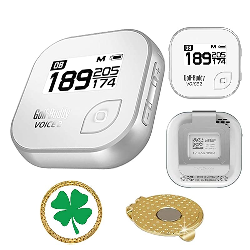 Voice 2 Golf GPS/Rangefinder Bundle with Ball Marker and Magnetic Hat Clip