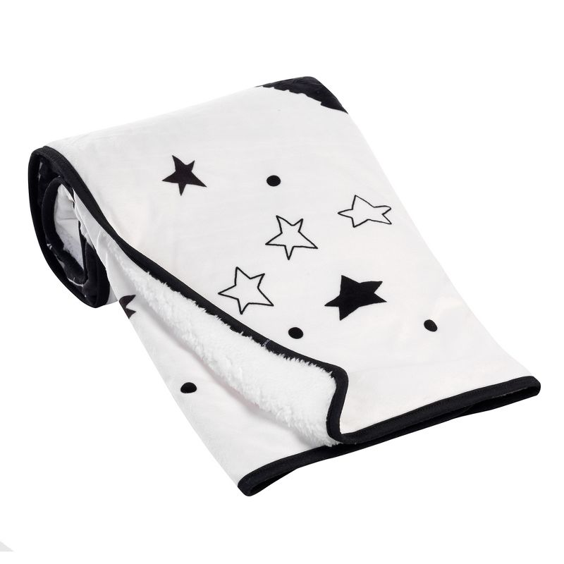 Lambs & Ivy Star Wars Millennium Falcon Black/White Soft Sherpa Baby Blanket