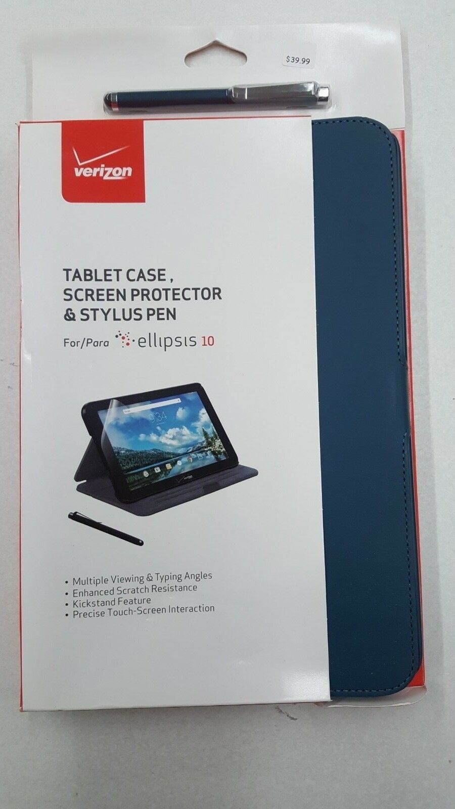 Ellipsis 10 Tablet Case Bundle: Screen Protector & Stylus Pen Blue Verizon