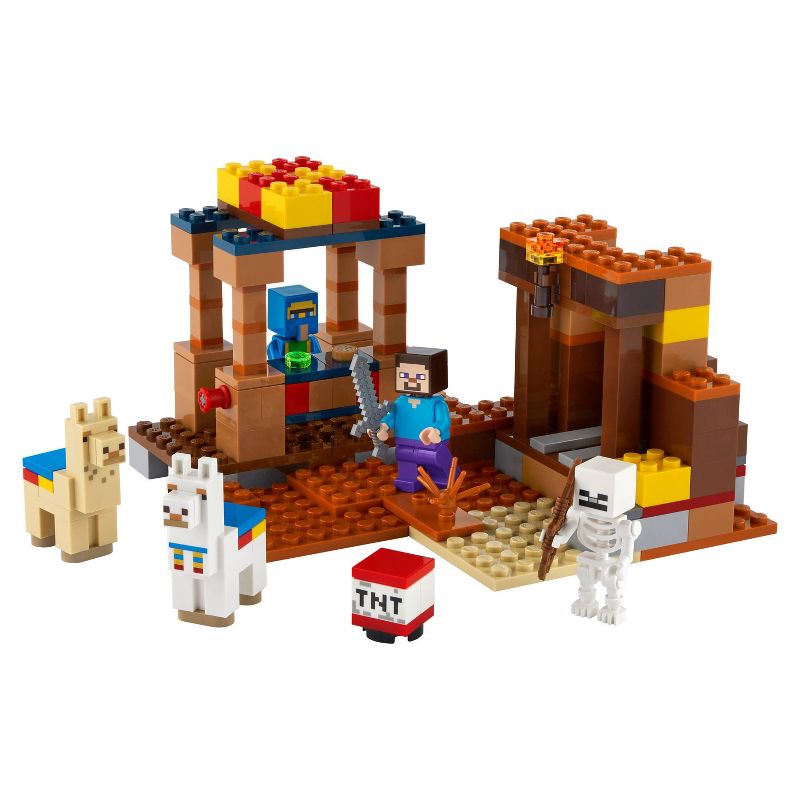 LEGO Minecraft The Trading Post; Includes Minecraft's Steve and Skeleton Toys 21167