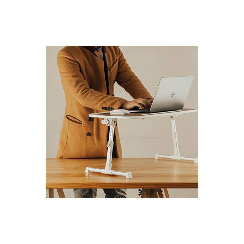 WT01 Lap Desk for Bed Portable Adjustable Wood Laptop DeskTable iPad StandHolder Lap Tray Lap Desk for KidsAdult in Bed Couch Sofa Office