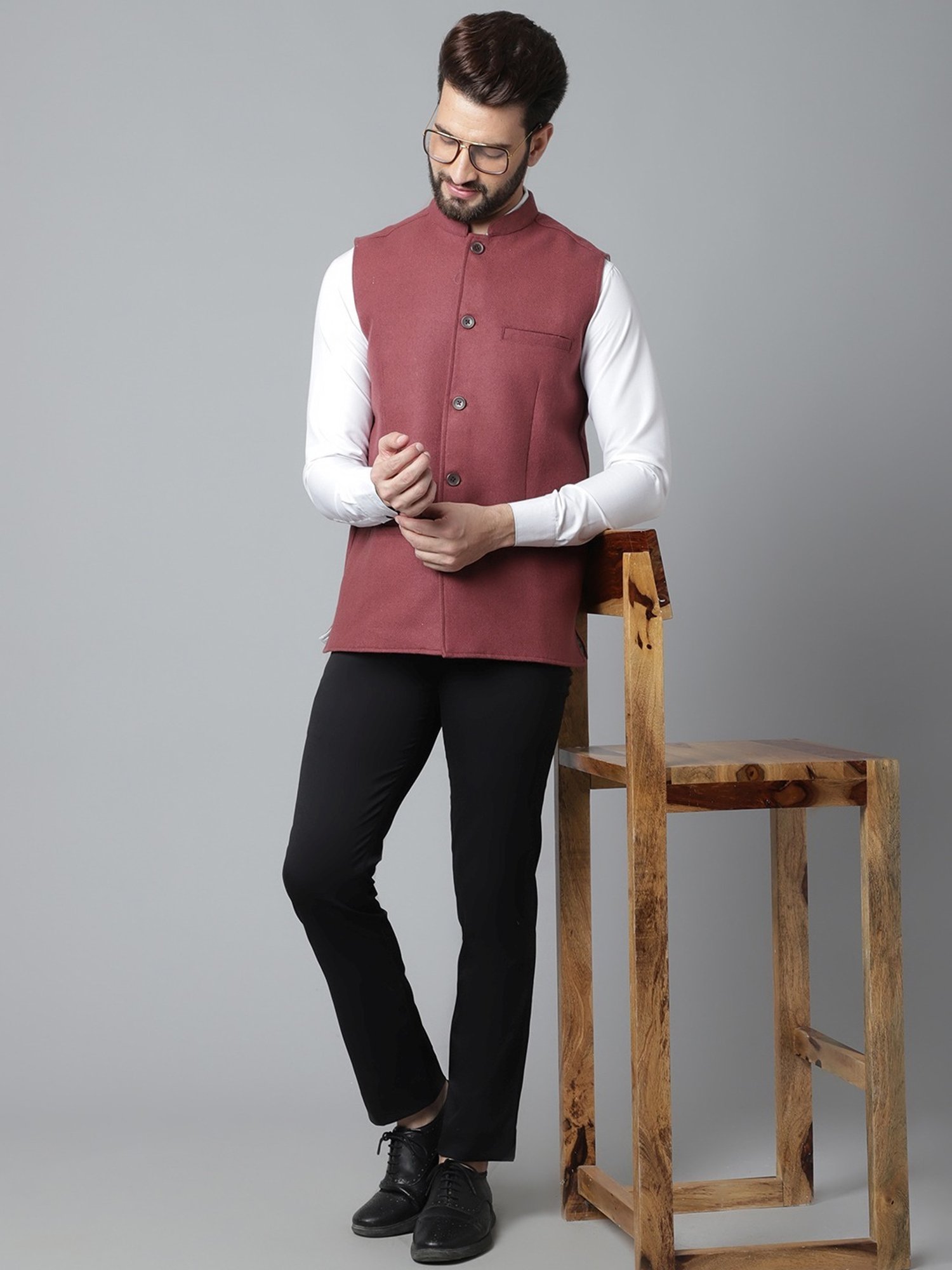 Even Brown Regular Fit Nehru Jacket