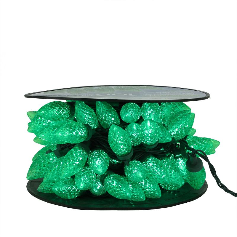 Brite Star 100ct Commercial Length LED Faceted C9 Christmas Lights Green - 41' Green Wire