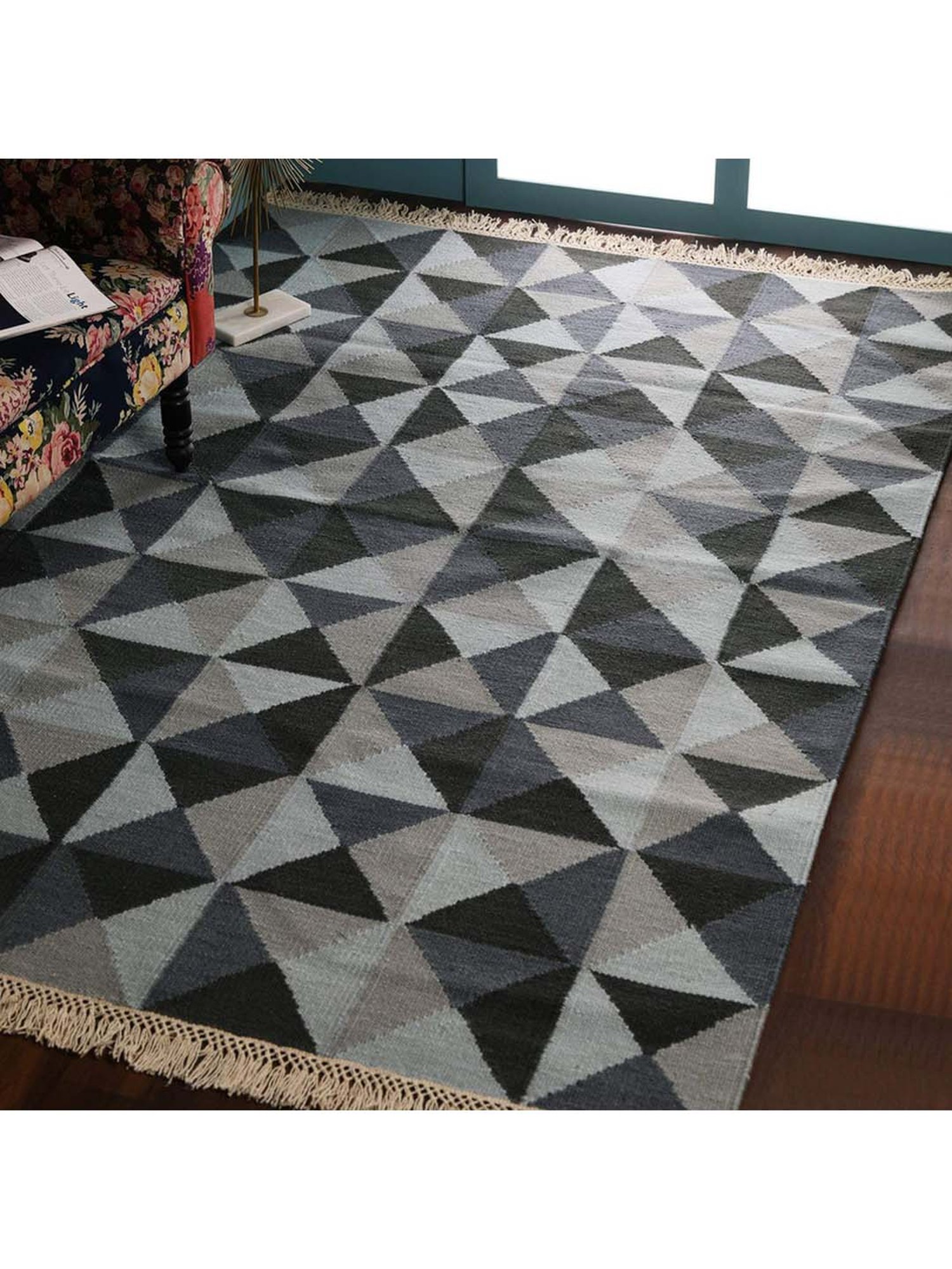 Pequra Blue & Grey Wool XL Carpet - Set of 1