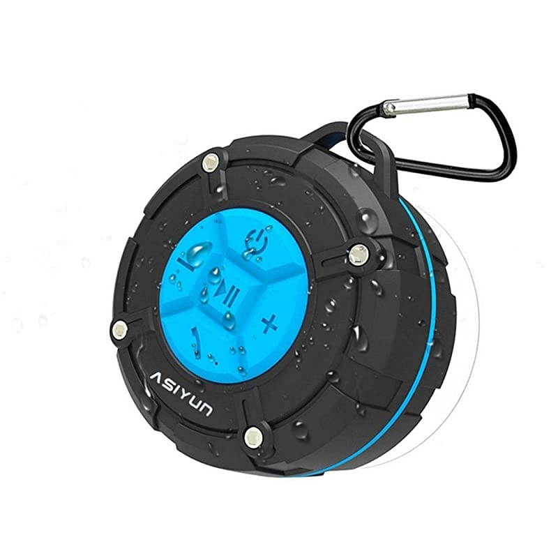 Shower Radios Waterproof Speaker with Louder HD Sound 4H Playtime Portable Wireless Speaker with Suction Cup Sturdy Hook Built in Mic for Bathroom Pool Beach Outdoor Blue