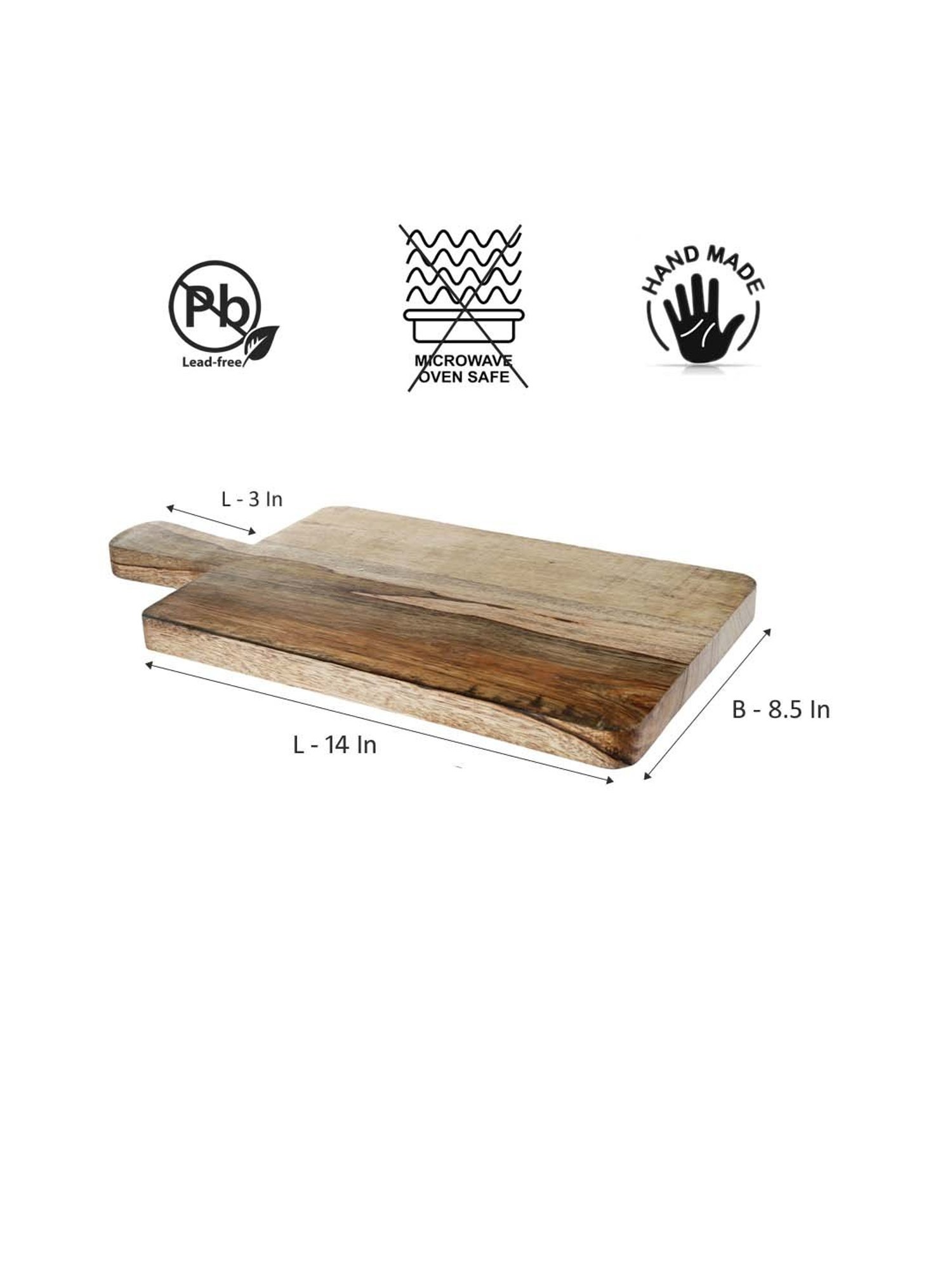 Crayton Natural Beige Mango Wood Chopping Board - Set of 1