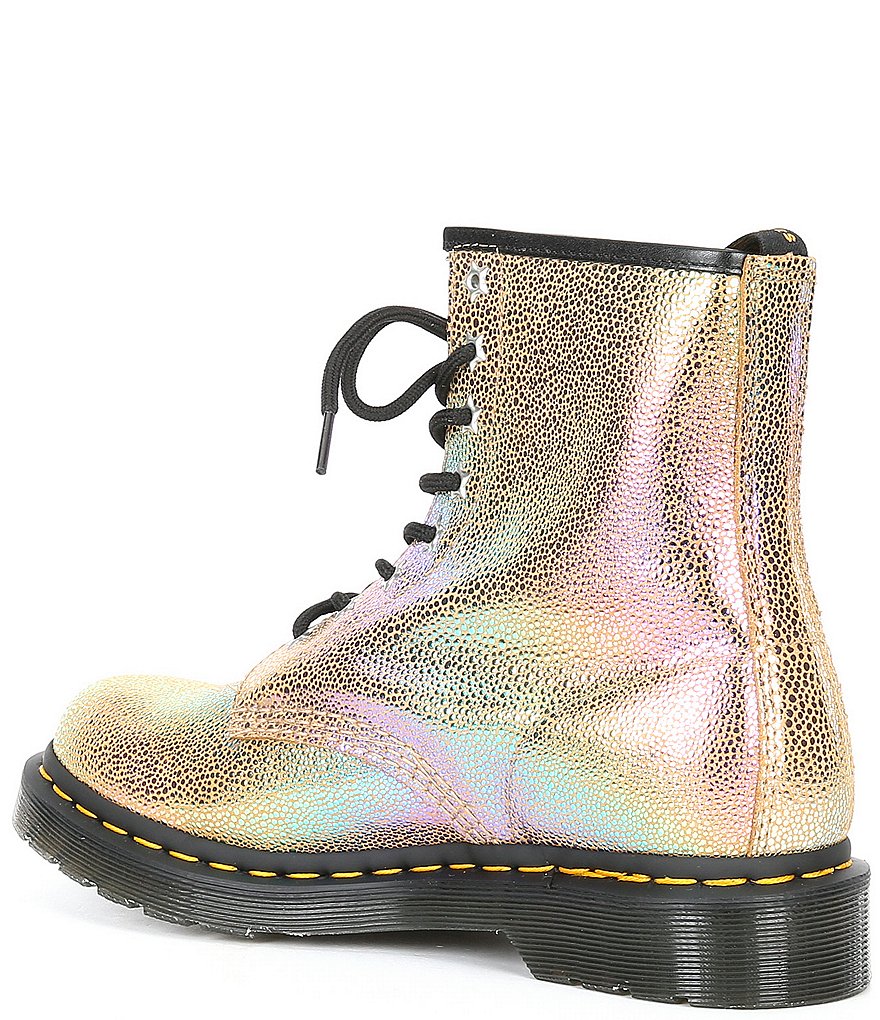Dr. Martens Women's 1460 Rainbow Ray Metallic Lace-Up Combat Boots