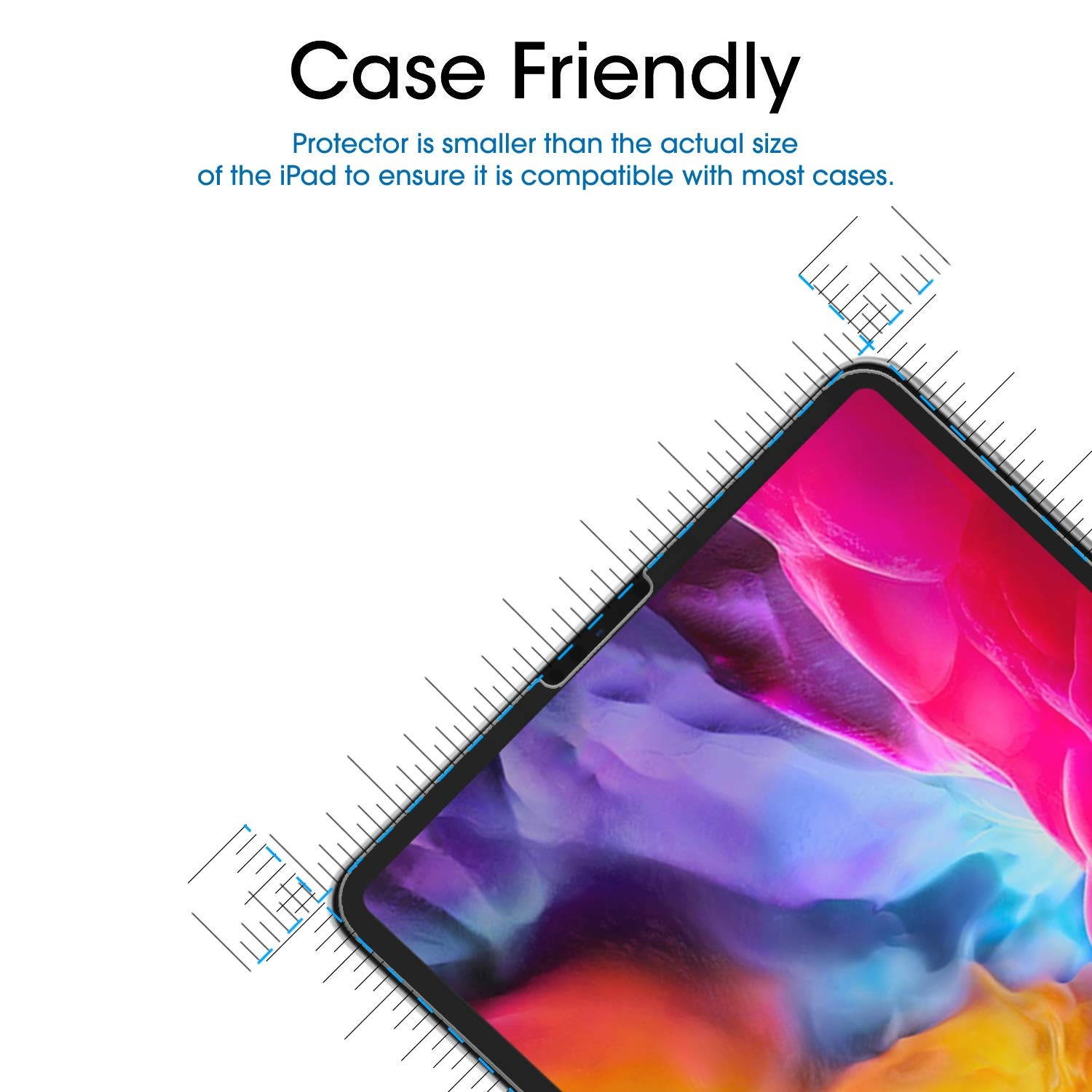 amFilm Glass Screen Protector for iPad Pro 11 inch (2020 & 2018 Models) (2 Pack), Tempered Glass, Ultra Sensitive, Face ID and Apple Pencil Compatible