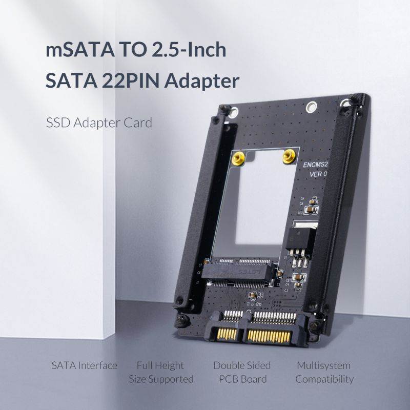 ORICO mSATA to 2.5 Inch SATA 22PIN Adapter SSD Adapter Card Full Height Size Supported mSATA to SATA3 SSD For 25X30 mSATA SSD