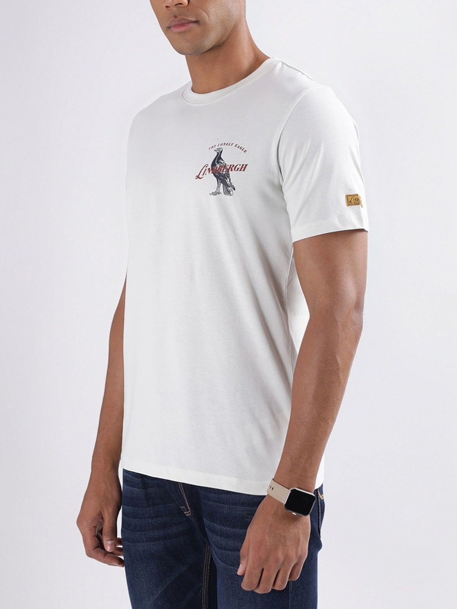 Lindbergh White Cotton Regular Fit T-Shirt