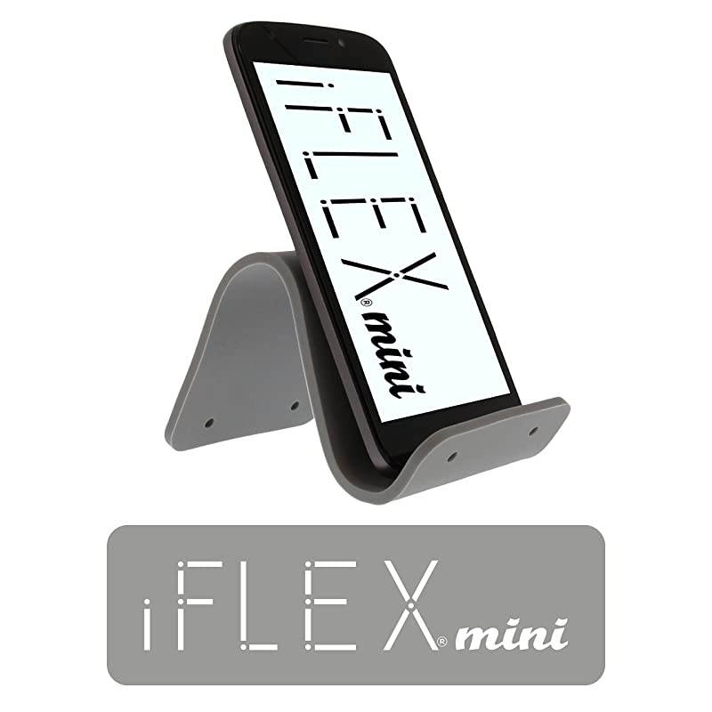 Mini Flexible Phone Holder for Travel Work and Home This Travel Cell Phone Stand is The Perfect iPhone Holder and Works with Any Smartphone NonSlip Grip Strong and Durable Cool Gray