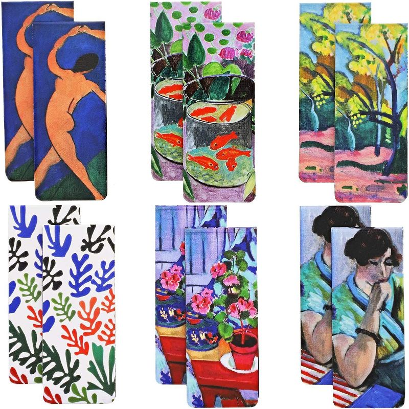 The Gifted Stationary 12-Pack Matisse Inspired Magnetic Bookmarks in 6 Designs (0.8 x 2 inches)