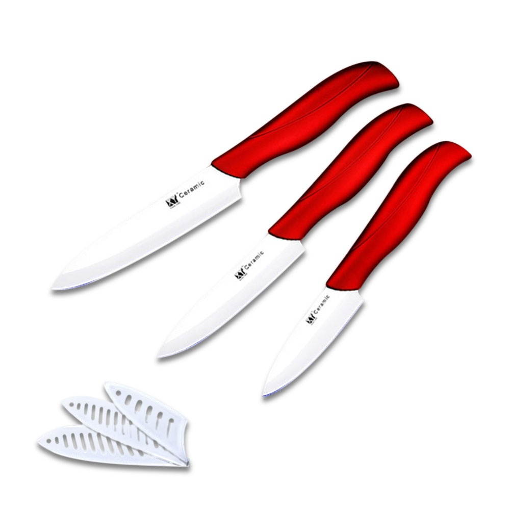 XYJ 3PCS Ceramic Knife Set 3" 4" 5" Kitchen Knife Set Vegetable Cutter Slicing Knife Utility Knife Paring Knife-4