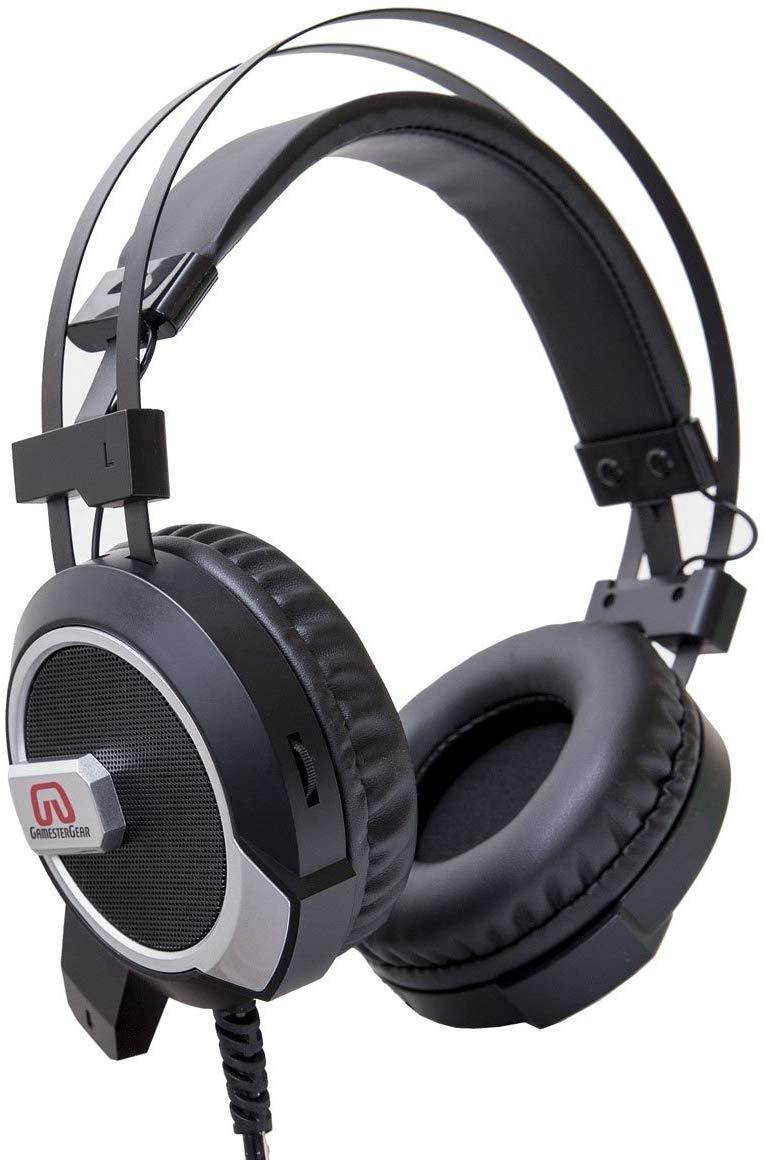 GamesterGear Falcon Over The Ear Stereo Pc Gaming Headset 3.5mm Surround Sound Audio with Omnidirectional Microphone - Led Lights - Volume Control