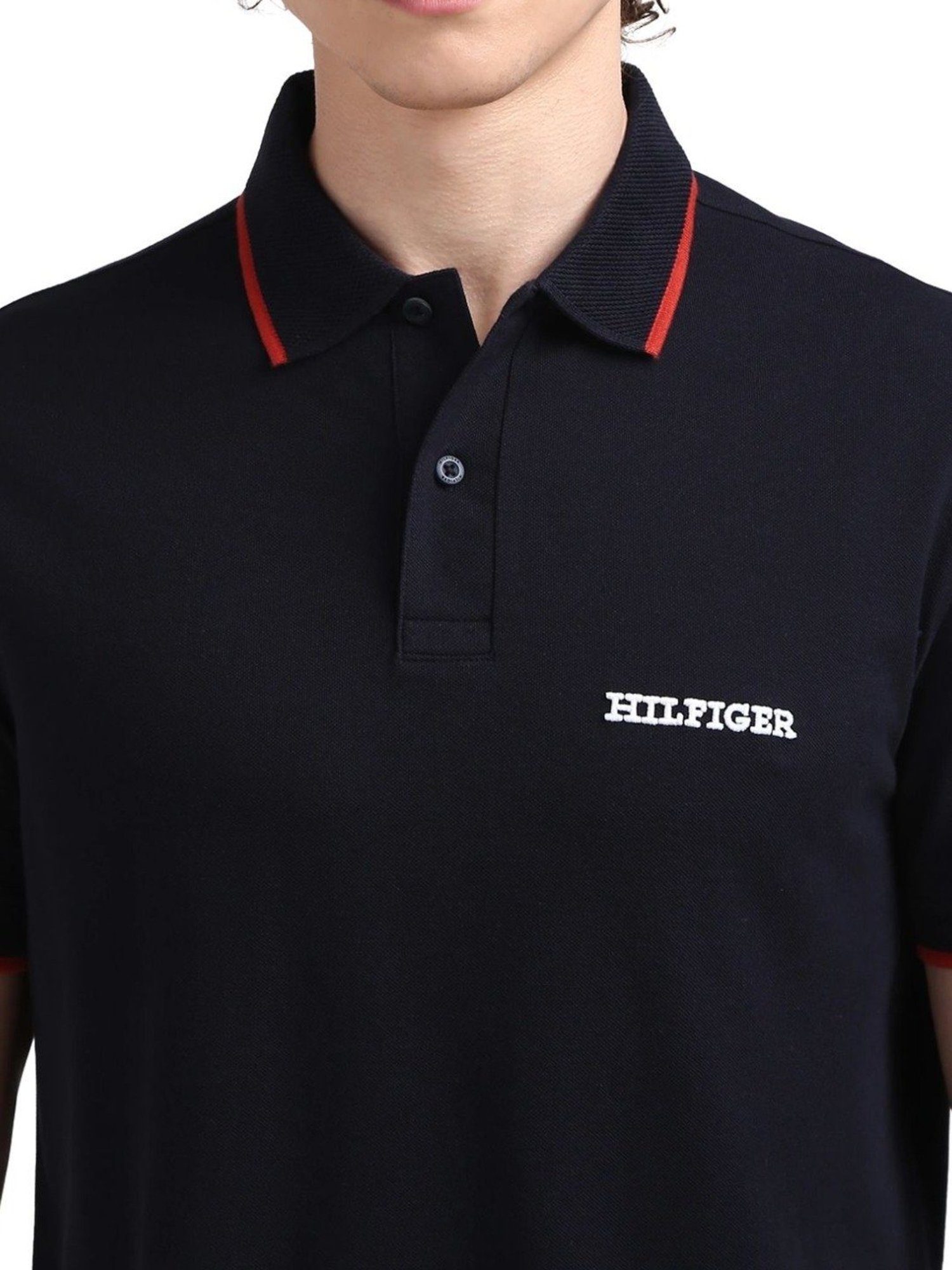Tommy Hilfiger Navy Blue Regular Fit Polo T-Shirt