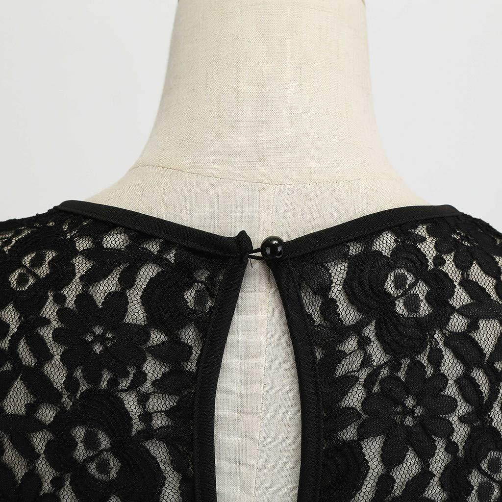 Prom Dresses for Women,Women Vintage 1950s Retro Sleeveless Lace Splice Solid Party Prom Swing Dress