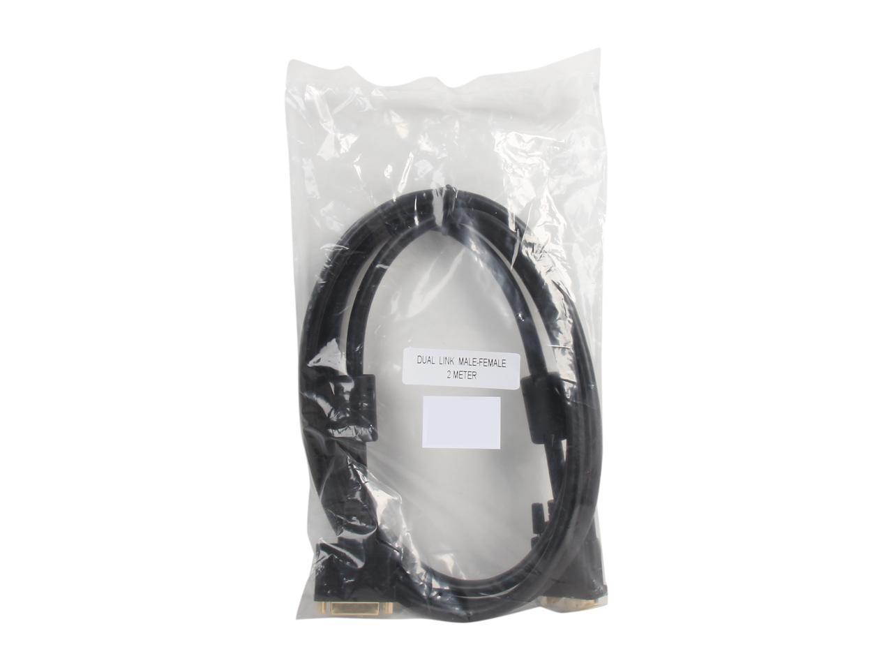 SA DVID-6MF Black DVI to DVI Male to Female Dual Link DVI-D M/F Extension Cable