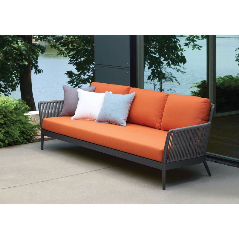Tahoe Outdoor Three-Seater Sofa - Brown Wicker - Serta