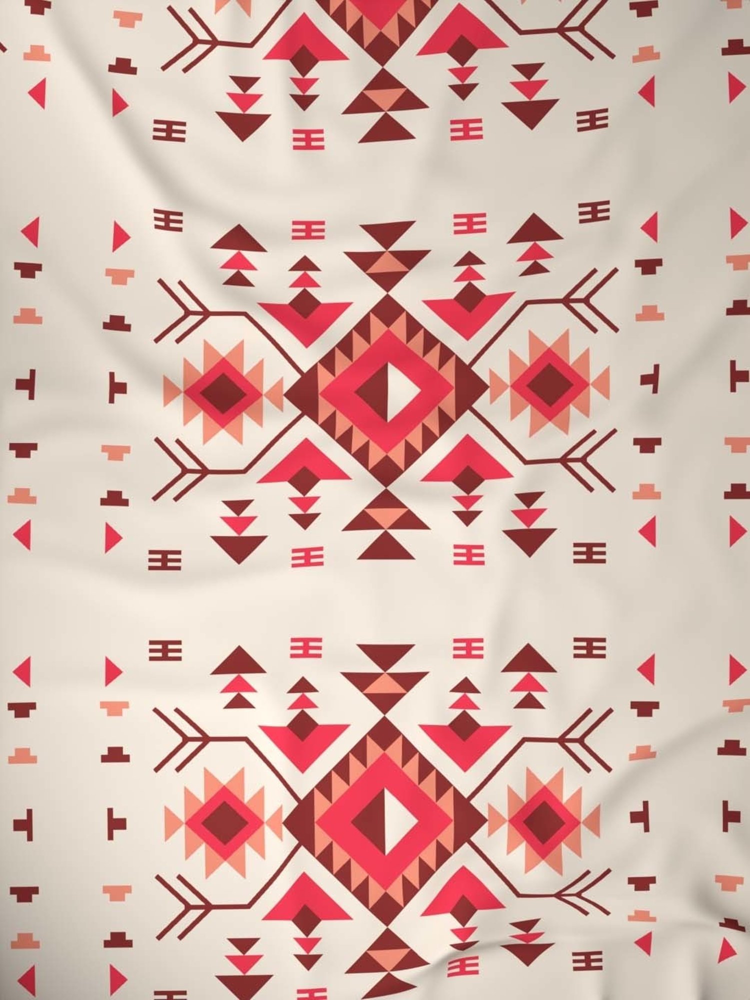 Raymond Home Red Cotton 177 TC Queen Bedsheet with 2 Pillow Covers