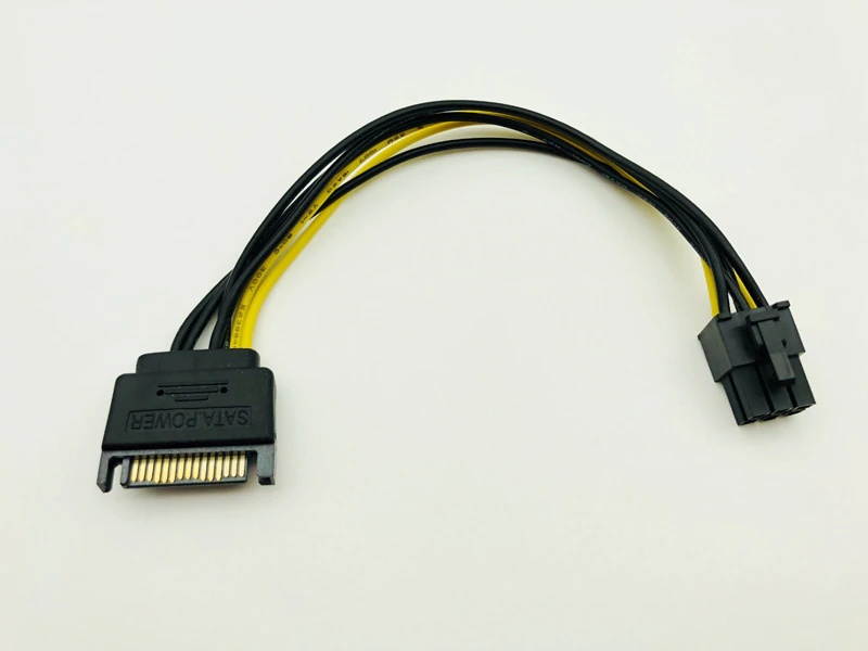 5PCS 20CM SATA to 6pin Graphics Card Power Cable SATA 15pin to 6pin PCIe PCI e PCI Express Adapter Power Supply for Miner Mining