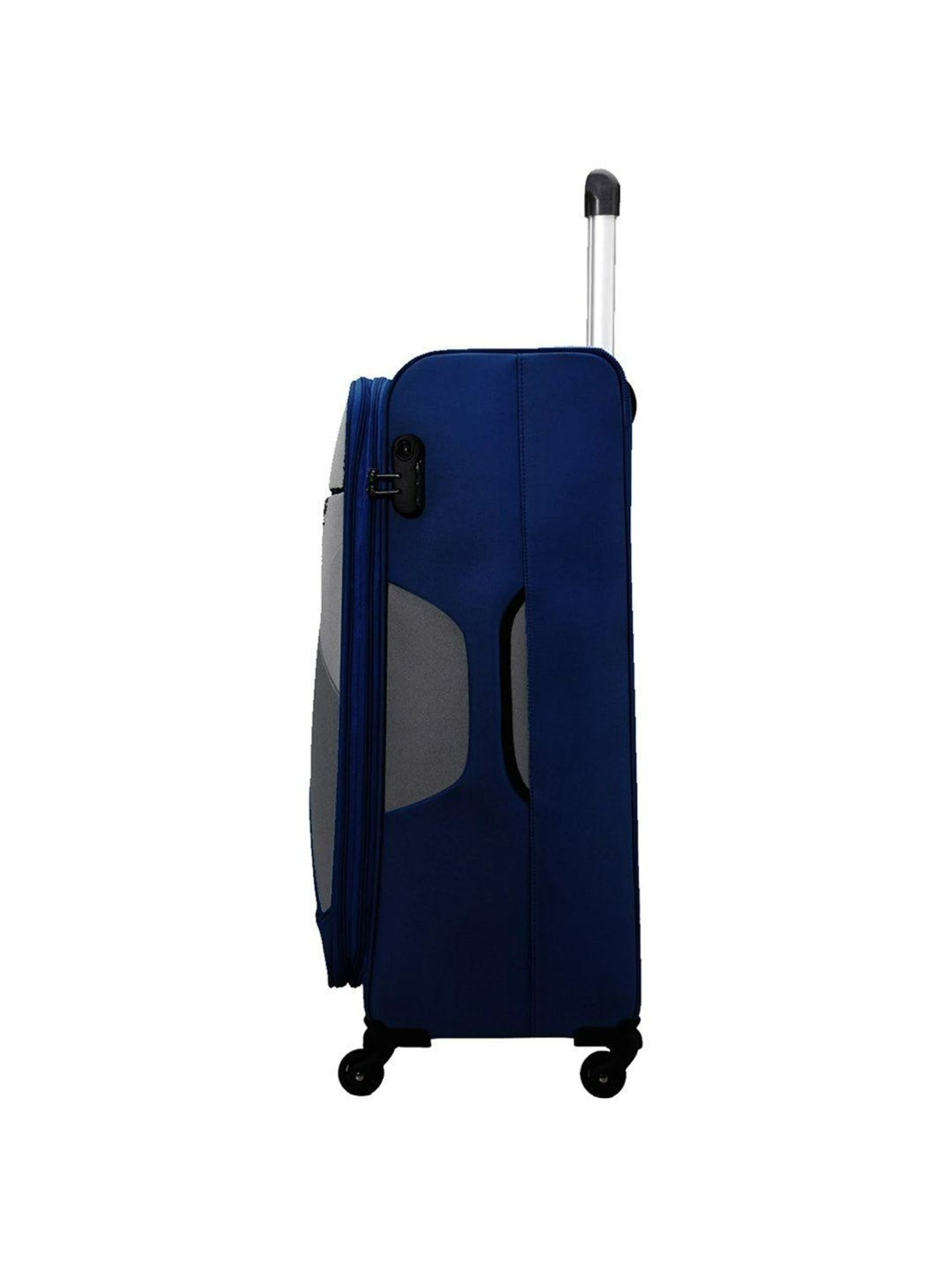 Carriall Grey & Blue 4 Wheel Medium Soft Cabin Trolley - 74 cm