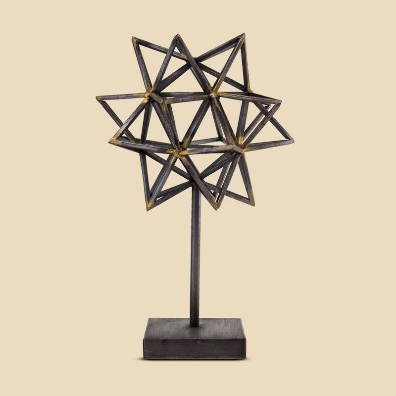 Decorative Metal Star Figurine - Brown