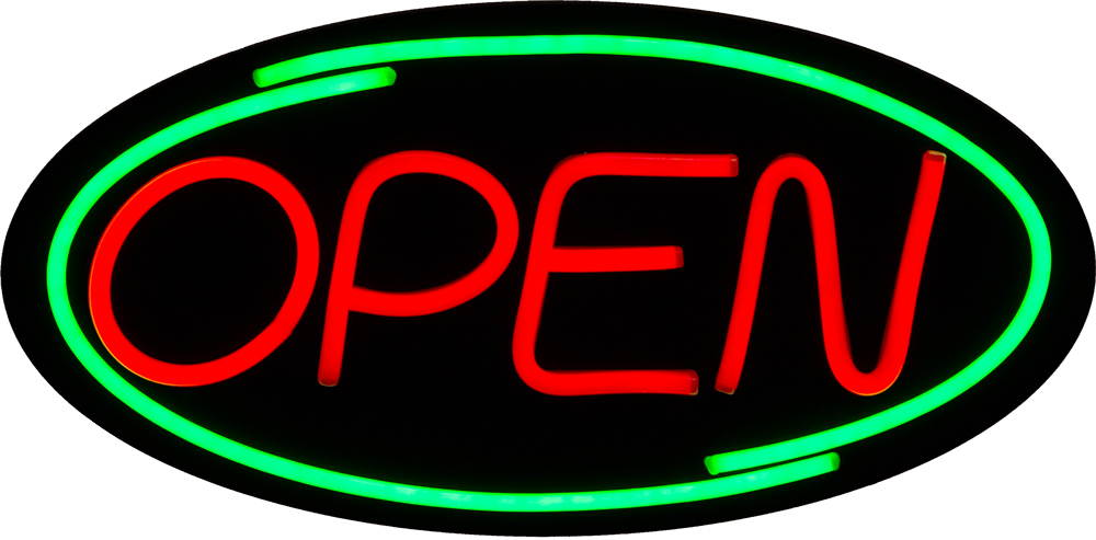 JUMBO LED Open Sign With Remote! Very Bright! BD32-1 (32x16) Red & Green