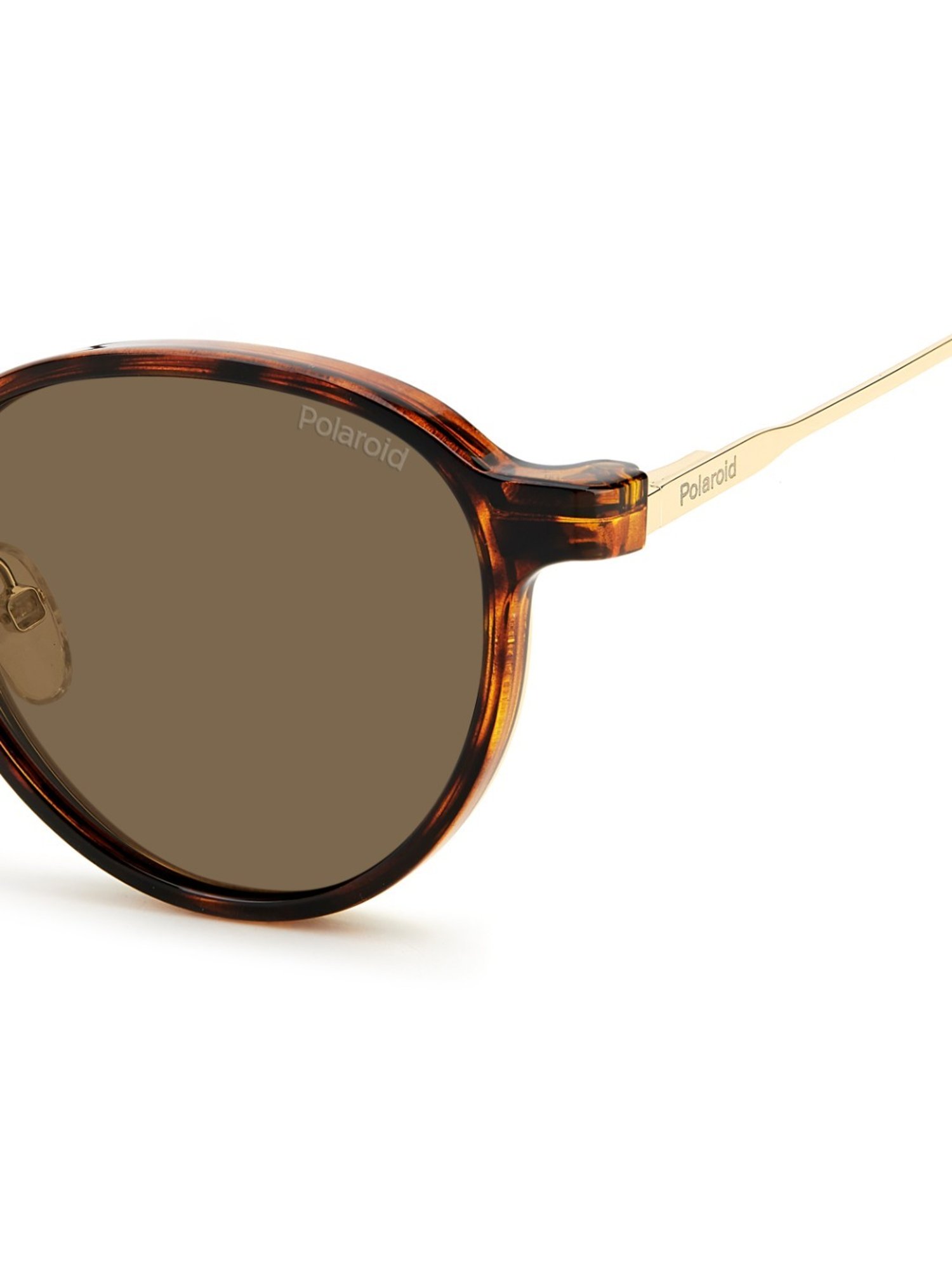 Polaroid Gold Round Unisex Sunglasses