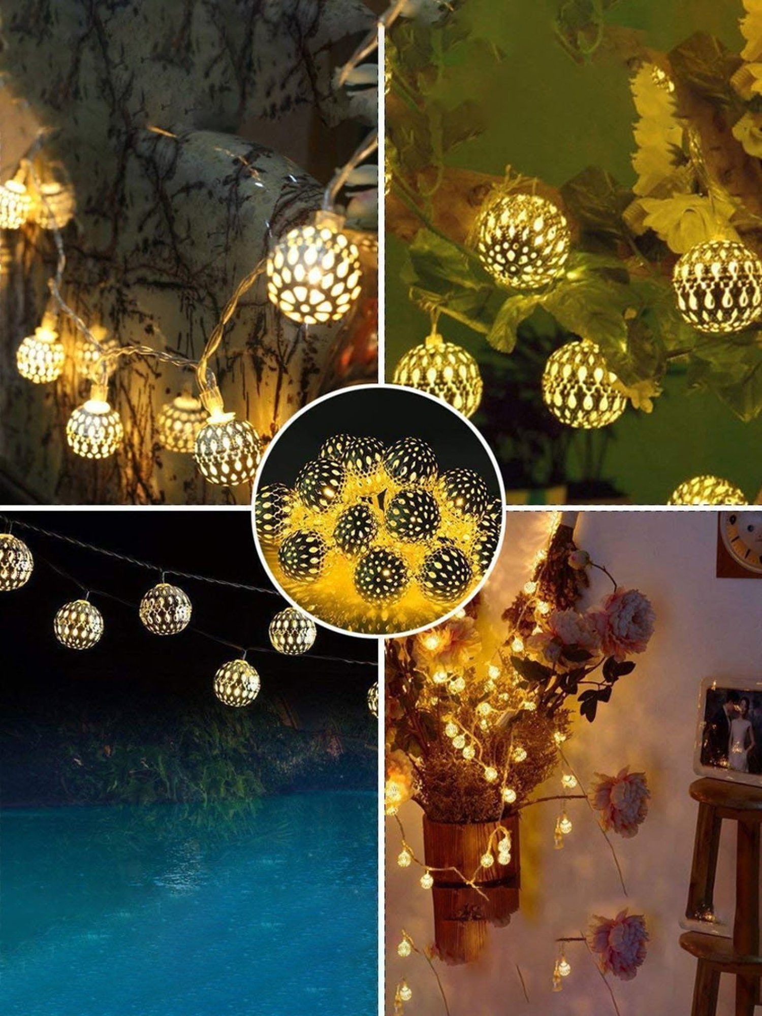 Xergy Moroccan Ball LED String Fairy Lights Outdoor & Indoor for Home Decoration Light (Warm White)