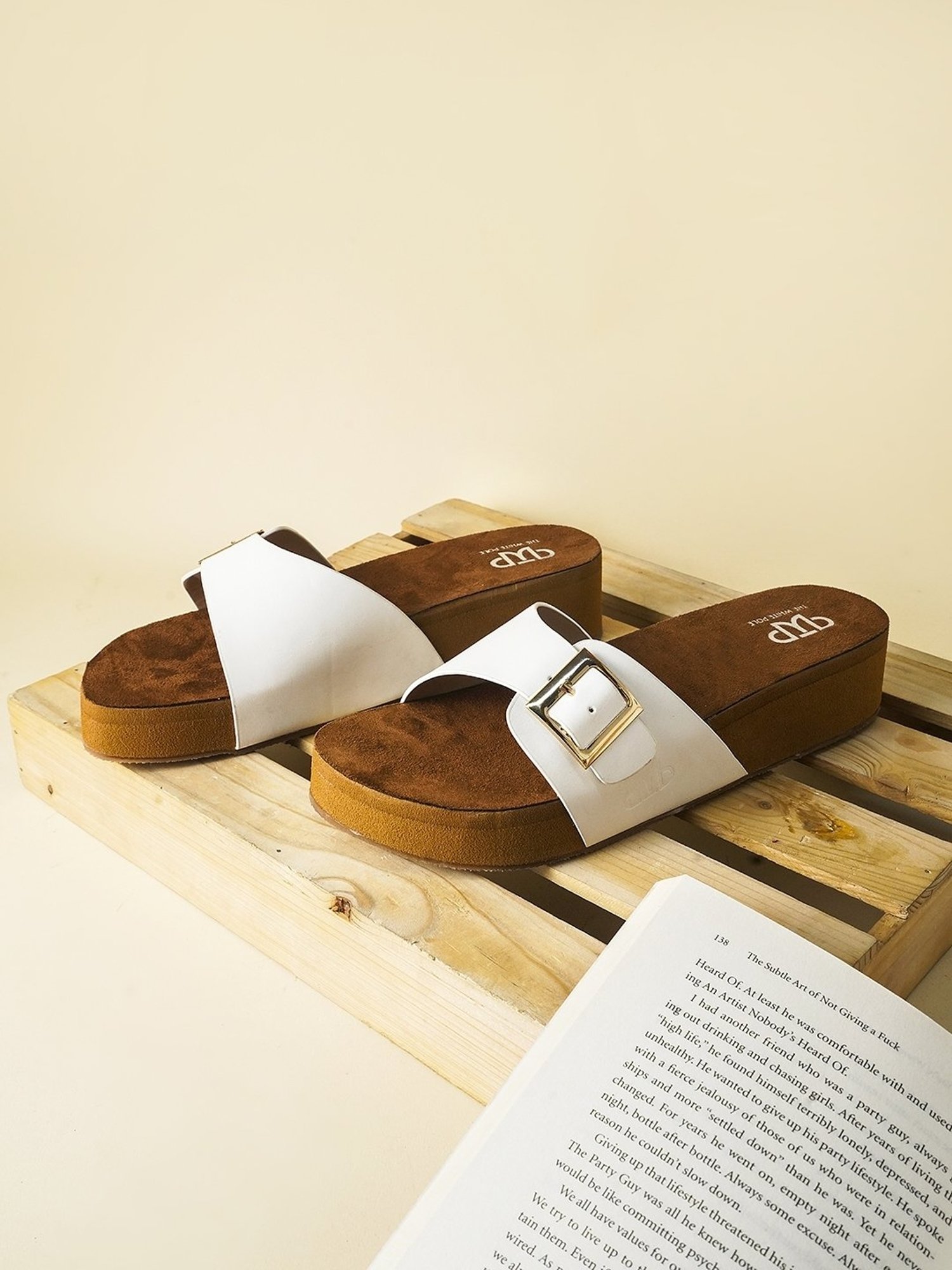 The White Pole Women's White Casual Wedges