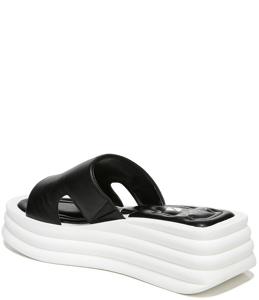 Sarto by Franco Sarto Vina Leather Puff Platform Wedge Slides