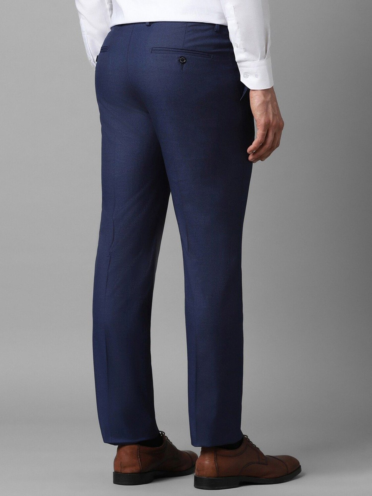 Louis Philippe Navy Slim Fit Trousers