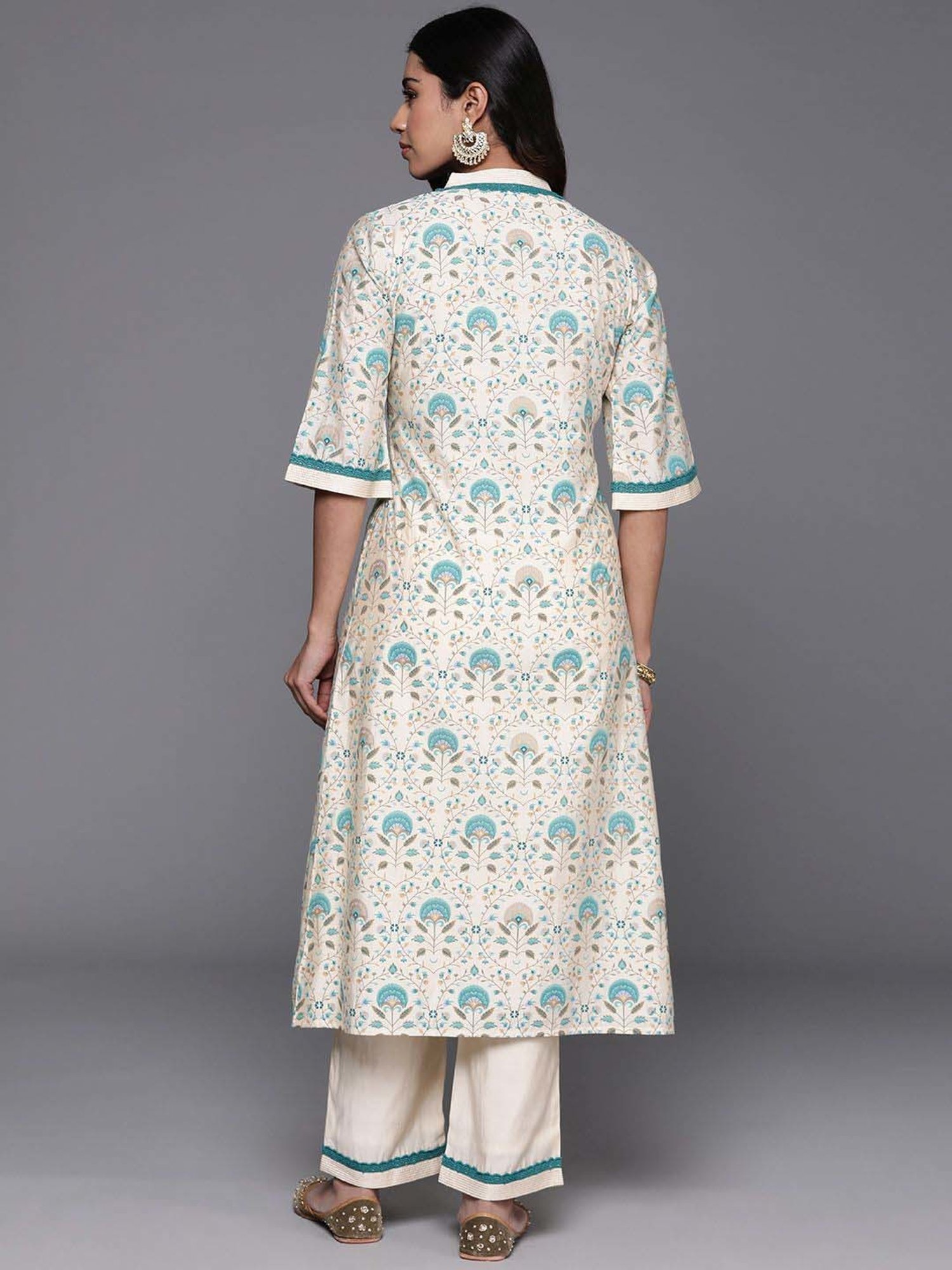 Libas Blue Printed Kurta Pant Set