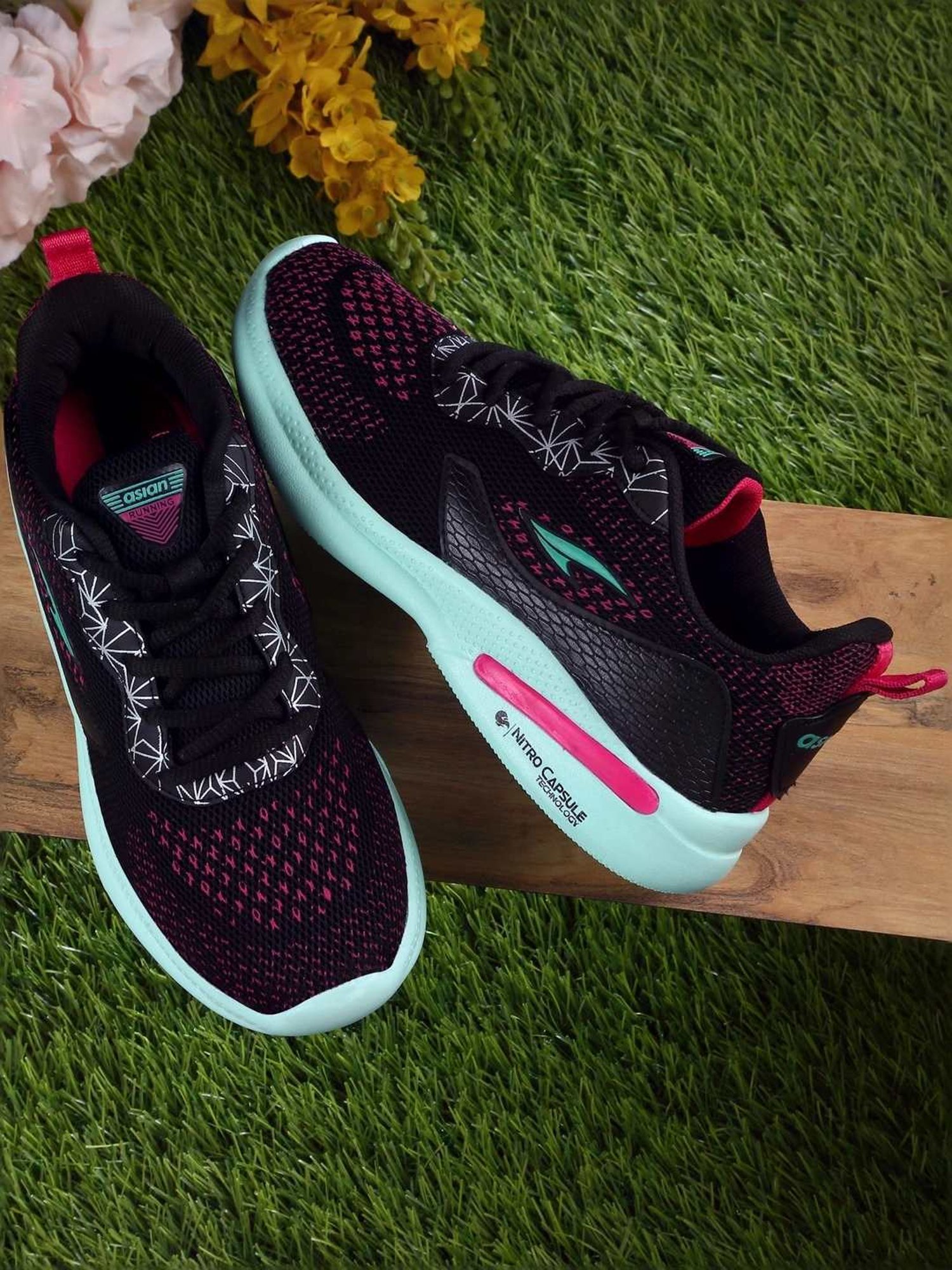 Asian Women's Black Running Shoes