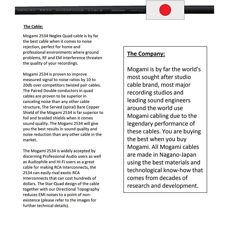 15 Foot Directional Quad HighDefinition Audio Interconnect Cable Pair Custom Made by  Using Mogami 2534 Wire and Amphenol ACPR DieCast Gold Plated RCA Connectors