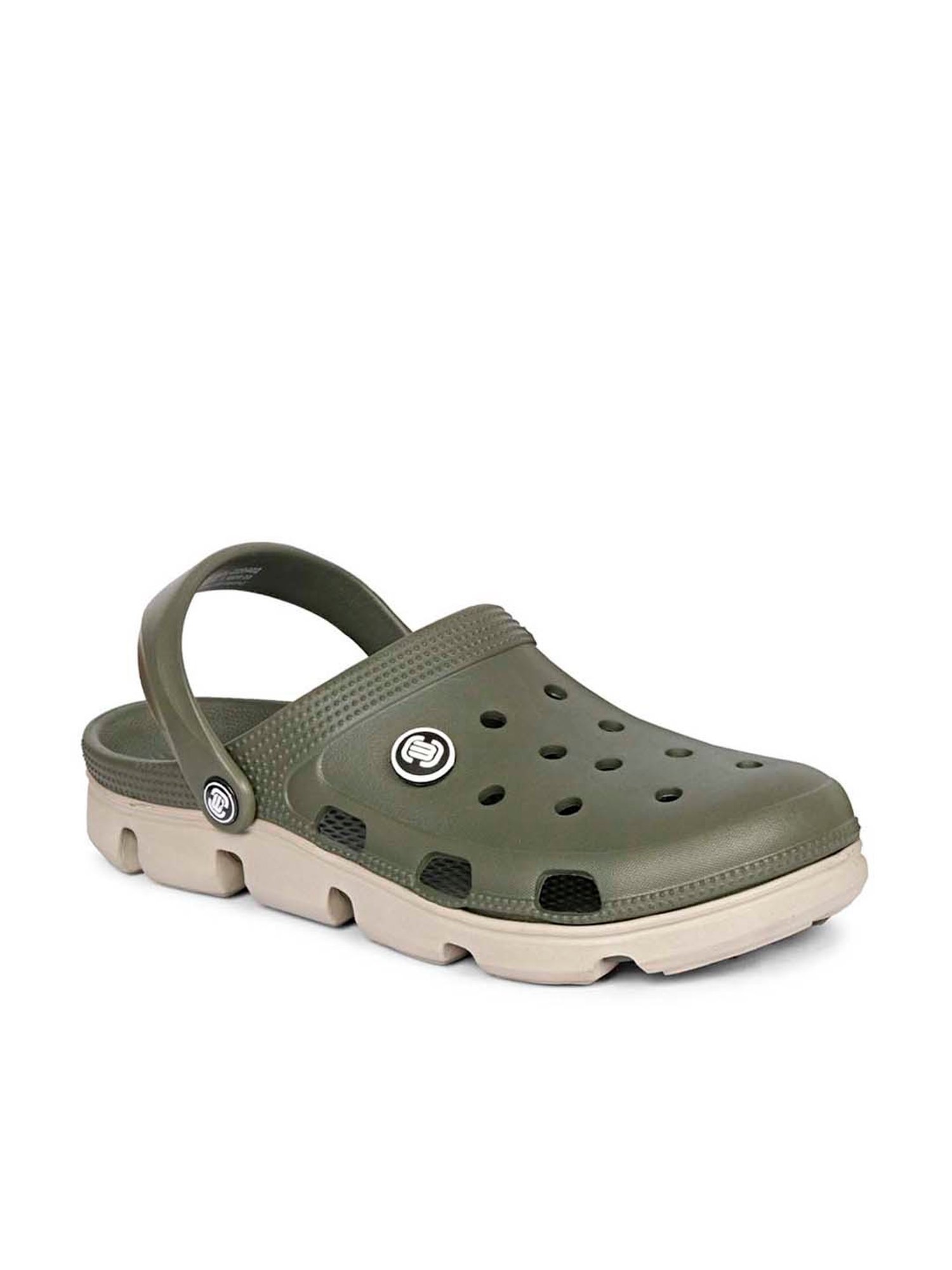 Mozafia Men's Olive Back Strap Clogs