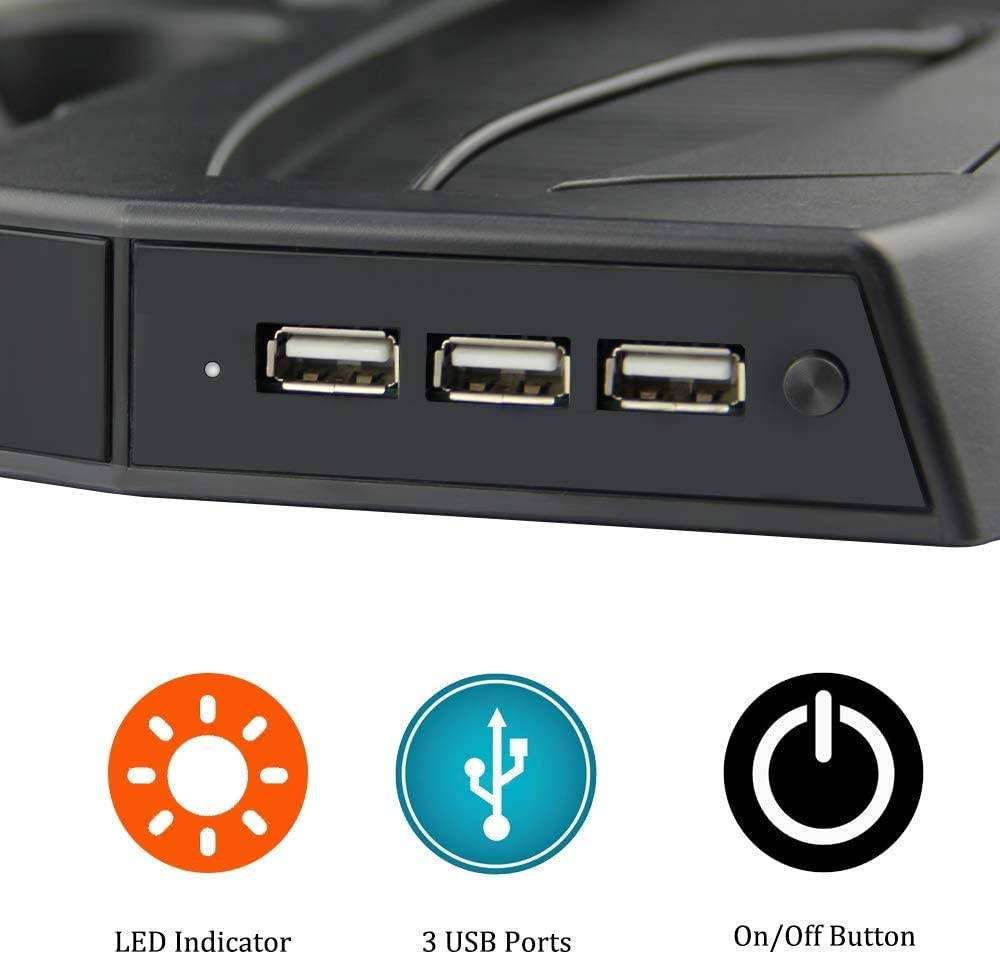 PS5 Vertical Stand Cooling Fan, Playstation 5 Accessories Controller Charge Station with Dual Controllers 3 Ports Charger Dock, Compatible with PS5 UHD and PS5 Digital Edition