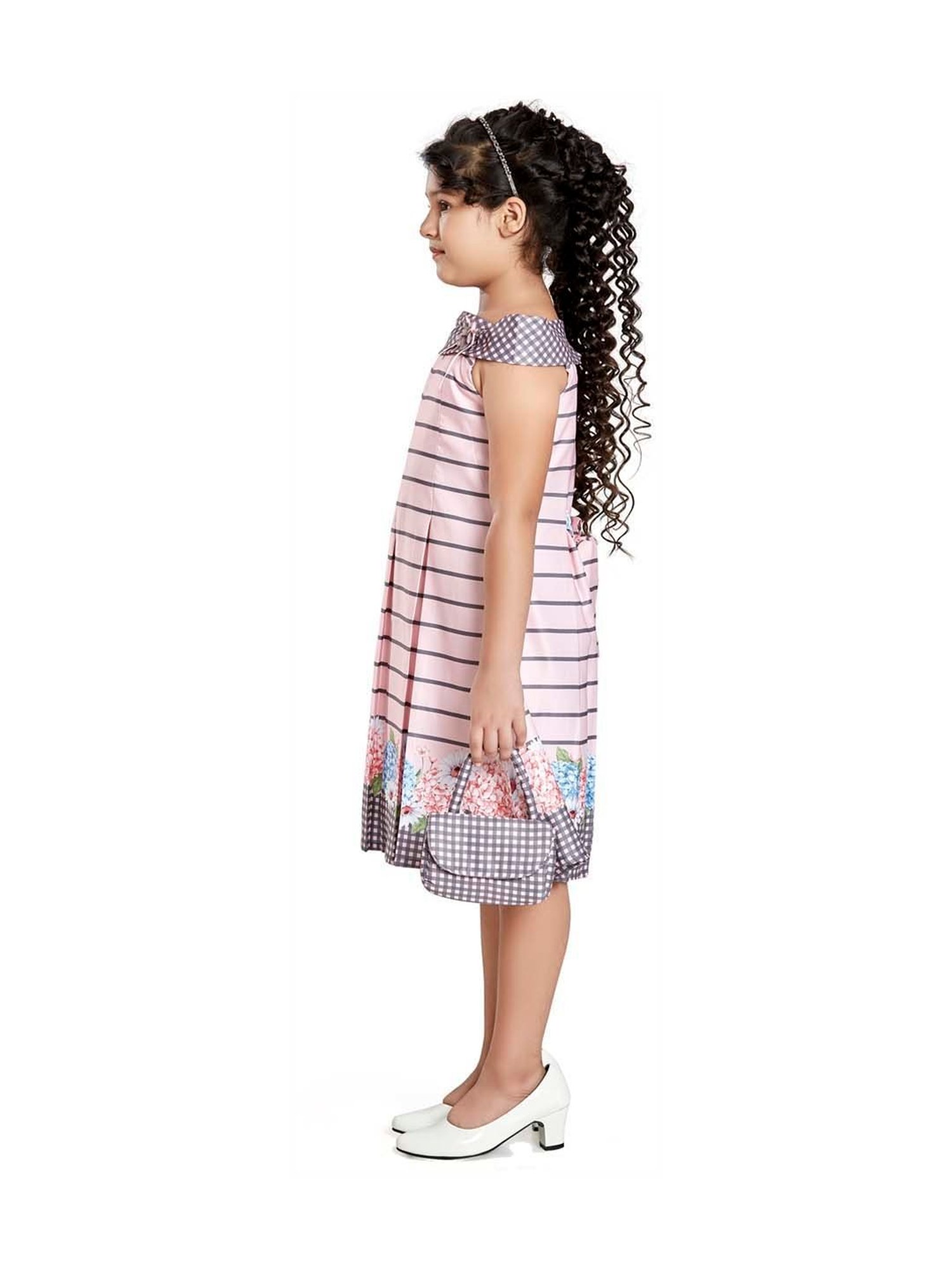 Peppermint Kids Pink Striped Dress