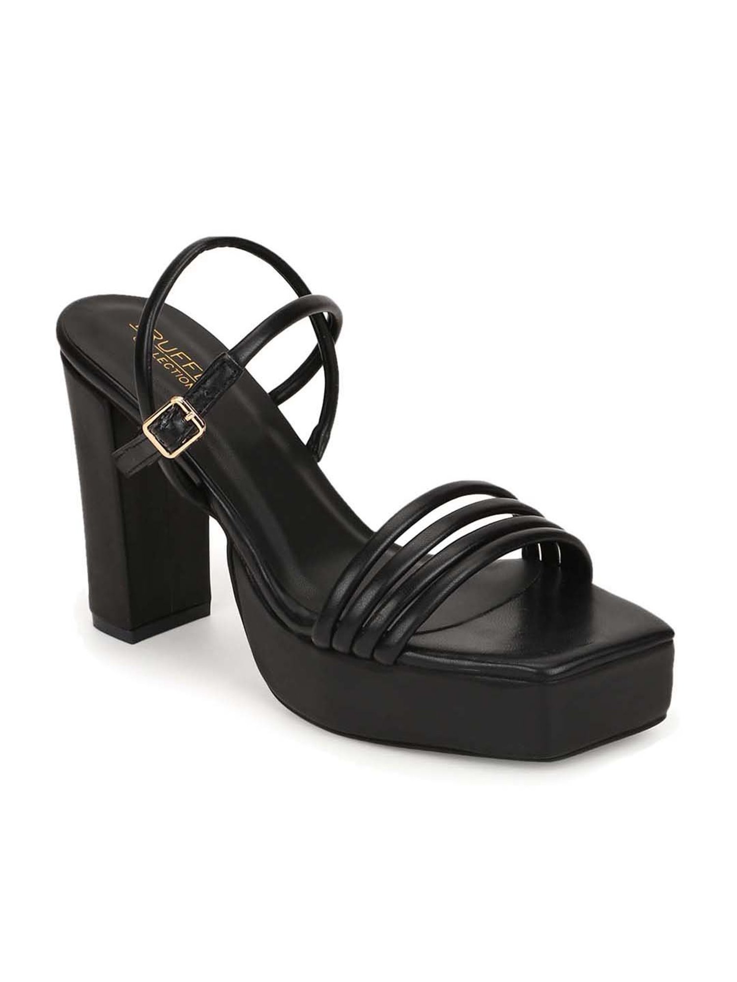 Truffle Collection Women's Black Ankle Strap Sandals