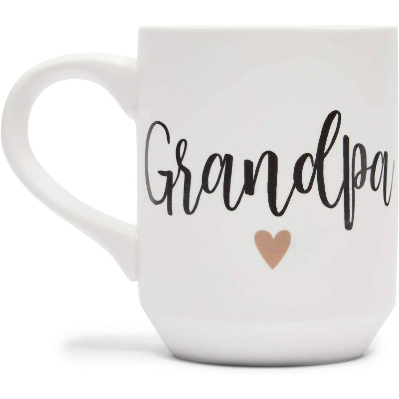 Sparkle and Bash 2-Pack White Ceramic Coffee Mugs Tea Cups, Grandpa & Grandma