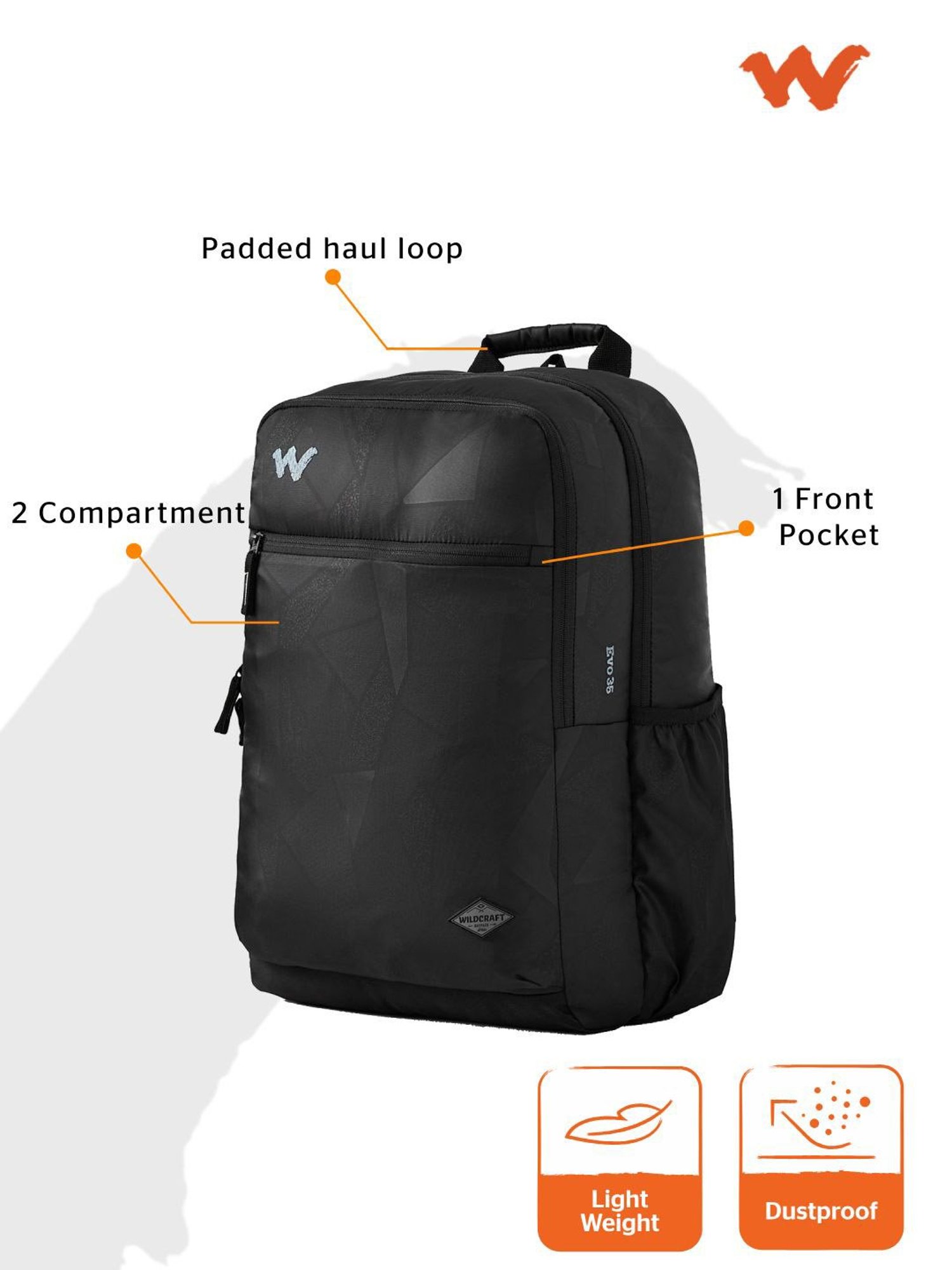 Wildcraft Evo 35 Black Backpack