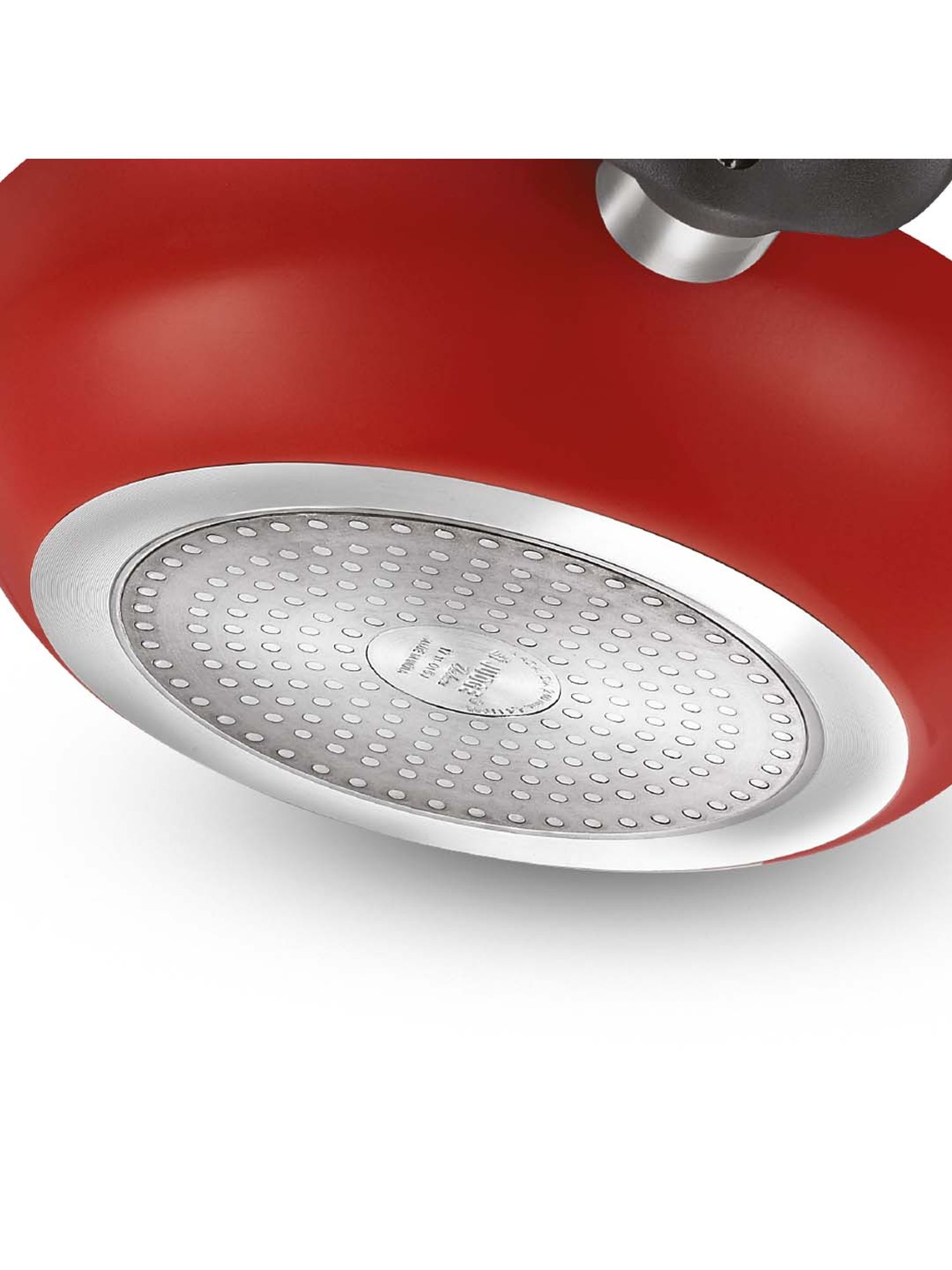 JUDGE Black & Red Aluminium 24 cm Non-Stick Kadai with Lid - Set of 1