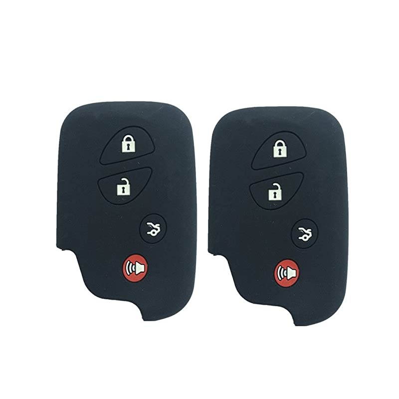 Pair Black Key Fob Case Cover Jacket Keyless Remote Smart Key Fob Skin Clicker Case Skin Cover for Lexus GS430 GS300 IS350 IS250