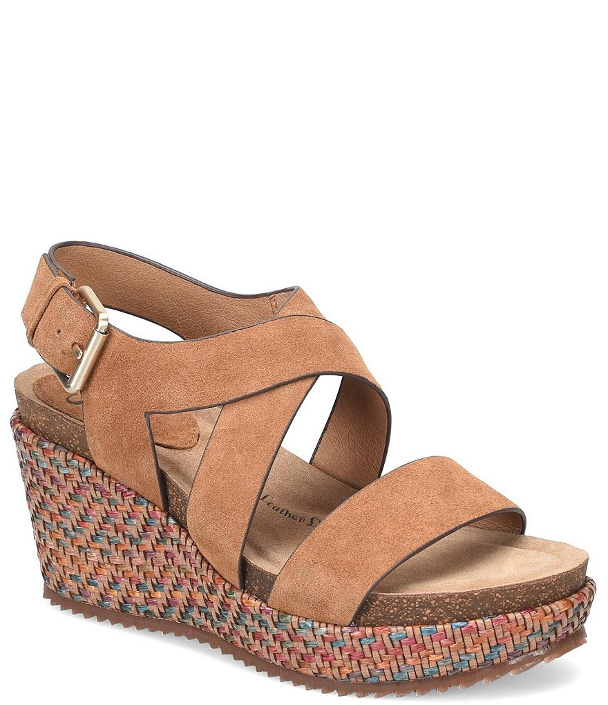Sofft Haddison Suede Woven Wrapped Wedges