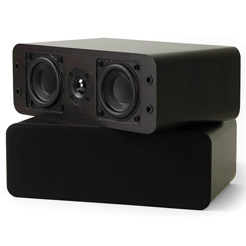 OoO Bookshelf Speakers with 3Inch Woofers and Silk Tweeter Dark Walnut Pair