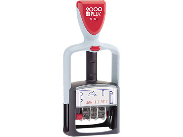 COSCO 011033 2000 PLUS Two-Color Word Dater, "Paid," Self-Inking