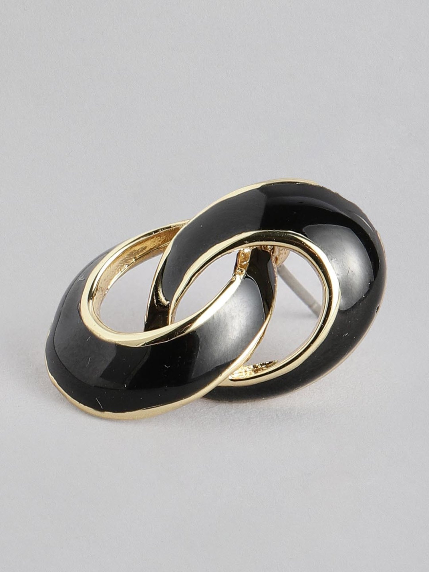 Estele Gold-Plated Round Inter-Twined Studs for Women